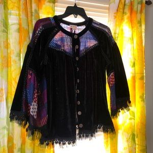 POL velvet boho top size medium